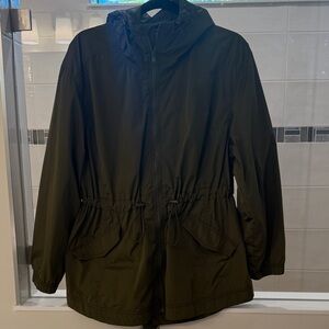 Old Navy Olive Green Hooded Adjustable Waist Jacket Size L Like New